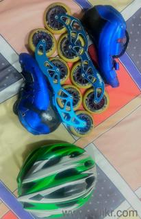 VIVA Racing Pro Inline Skates 4x100mm Carbon Fiber W/ Helmet