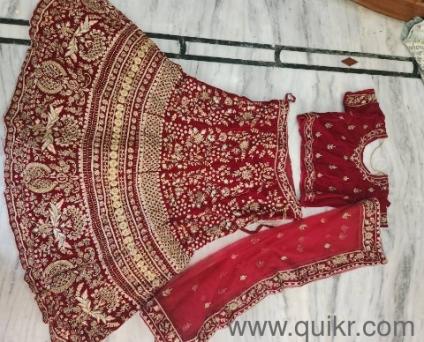 Maroon color bridal wear lehenga 