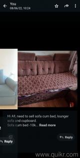 L SHAPED SOFA  CUM BED SET BROWN COLOR,  COVER NEEDS TO BE CHANGED