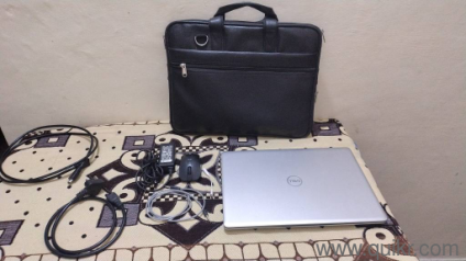 laptop for your child education with original charger mouse aux cable type c converter primium black leather bag 