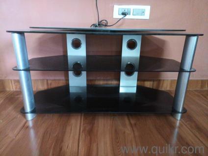 Multipurpose toughened glass table, with two racks , can be used as TV stand 