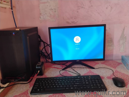 Desktop plus monitor and include keyboard and mouse and one LAN cable  and 1 wifi dongle 