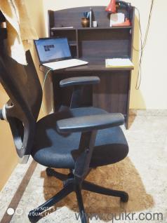 Wooden computer table with revolving chair