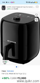 FABER AIR FRYER- Model- FAF 2.0L Pride BK
