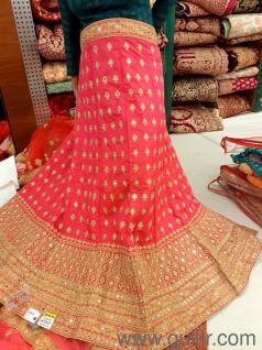 One time used party wear mirror work silk lehanga in 1999