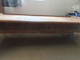 an used bed without mattress 