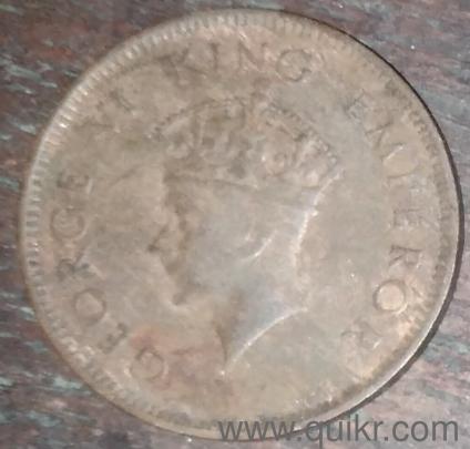 Old British kingV VI QATER ANNA, 2ANNA COINS