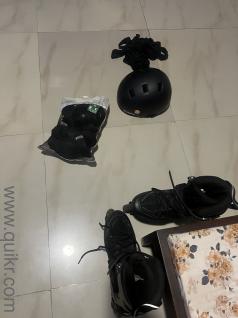 Boys inline oxelo brand black roller skates