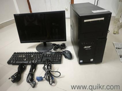 Desktop with i5 CPU, Monitor, Keyboard, Mouse, wifi Dongle. 