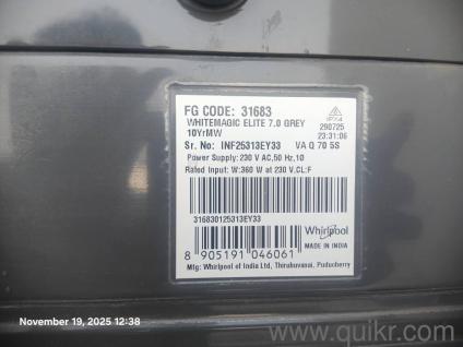 whirlpool 7kg fully automatic washing machine 5 days old only