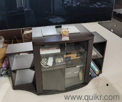 Pepperfry TV unit with Glass door cabinet and 7 shelves (FOR SALE)