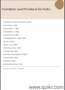 Furniture and Products for Sale!
