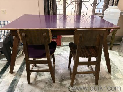 Solid Teak Wood 6-Seater Dining Table + 2 Chairs | Foldable Legs | Excellent Condition