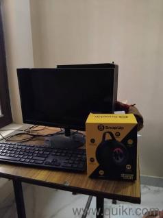 1.5 years old desktop only with 19 inch hd display and new well known company wirless blutooth speaker 