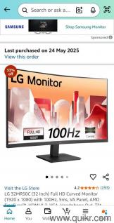 LG 32 inch curved monitor