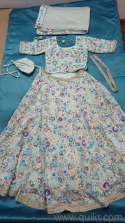 pastel mint floral Party wear lehenga