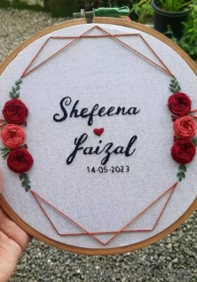 Pure hand made  hoop embroidry 