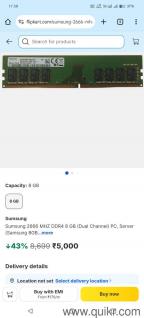 DDR4 8gb samsung Ram and  ssd 256 samsung nvmv urgent sale 