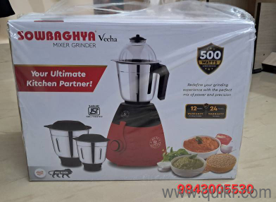 Brand New Sowbaghya Veeha Mixer Grinder 500W | Unused | Box & Warranty