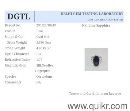 blue sapphire neelam silver ring
