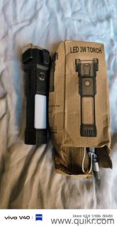 Brand New 3W LED Rechargeable Torch Light  USB Charging, Waterproof, Emergency & Camping Use