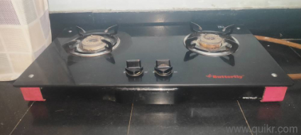 Butterfly Glass Top 2 Burner Gas Stove in good condition 