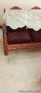 Teak wood sofa set with cushions