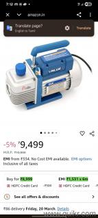 Value ac and refrigerator vaccum