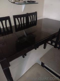 Dinning Table used with heavy sturdy glass and 6 cushion chairs
