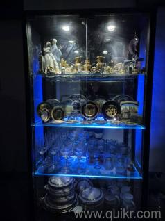 Recliner and Wood / Glass Cabinet