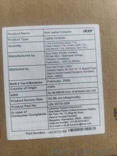 Acer Laptop Brand New Sealed Box  8GB RAM 128GB SSD