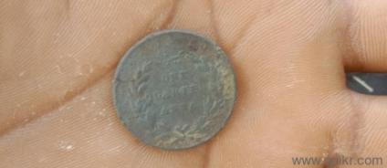 191 year old coin one Quater anna