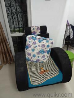 Wooden Sofa Set (3+2 Seater) with Cushions  Good Condition