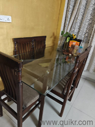 Big dinning table with glass - 6 seater.