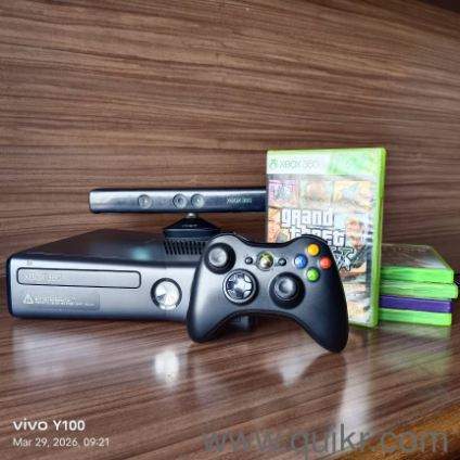 Xbox 360 Slim, with Kinect Sensor, and 6 games, Lightly Used