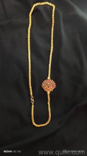 elegant gold-plated necklace with Ruby pendant