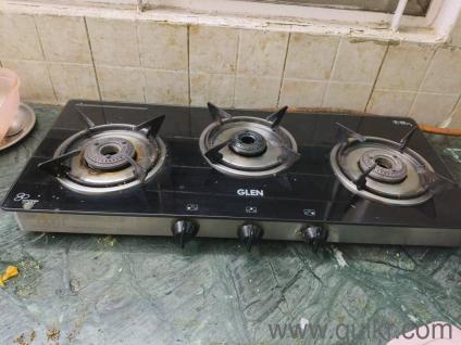 3 Burner Gas Stove  Toughened Glass Top  Excellent Condition