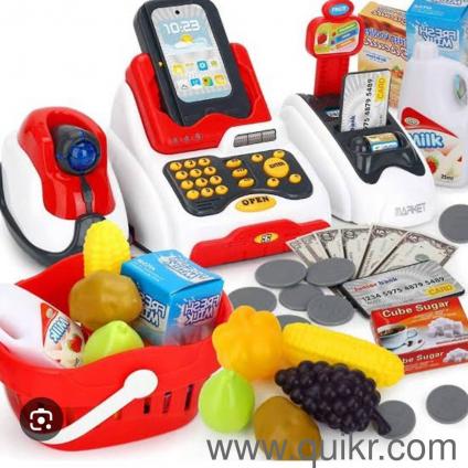 supermarket set with scanner , cash register 