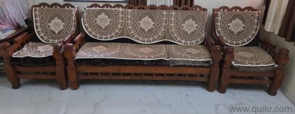 Original Indian Sangwan (Teak) Wood Sofa Set for Sale - 5 Seater