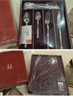 FnS Celebration 26 pcs cutlery set with gold plated accents on the handles, in a beautiful wooden box 