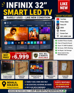 Infinix 32 Inch Smart LED TV | Box Bill Remote Available | Rarely Used Like New