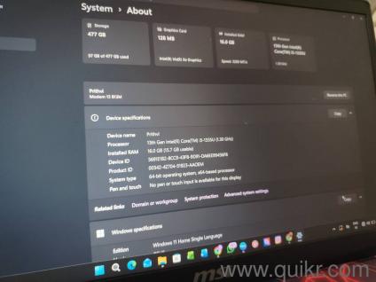 Msi Modern 15 i5 13th gen (9 months old) Under warranty