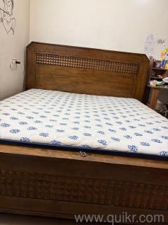 Sheesham wood king size bed with hydraulic storage + Mattress