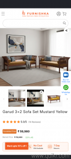 Furnishka 3+2 wooden sofa