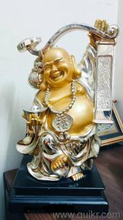 Laughing Buddha Decorative Showpiece  Gold & Silver Finish | Home & Office Decor