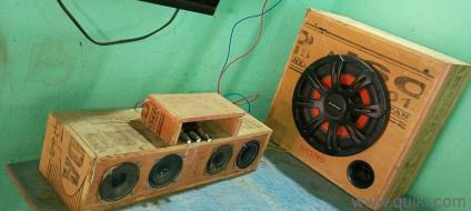self made home theater speaker, ultra condition, heavy bass, 10 inch subwoofer speaker 