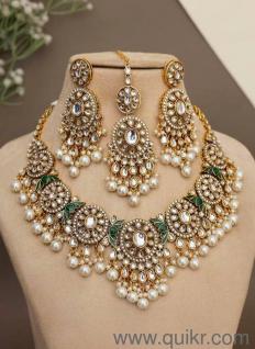 Royal Kundan Bridal Necklace Set with Tikka & Earrings | Premium Quality