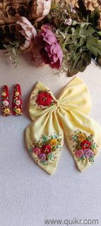 beautiful handmade embroidery hair clips bow