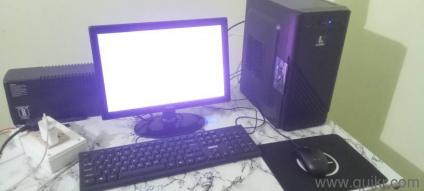 desktop pc with monitor, ups,