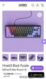 KREO | HIVE 65 Black Purple Mechanical Keyboard 